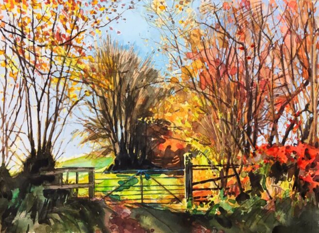Autumn colours in sunlight, gateway