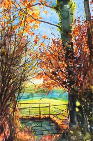 Autumn colours in sunlight, sheepfold ii