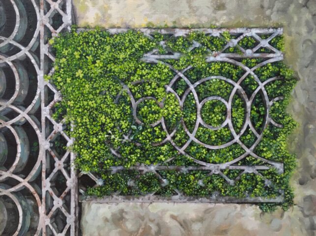 Heating grille in old greenhouse