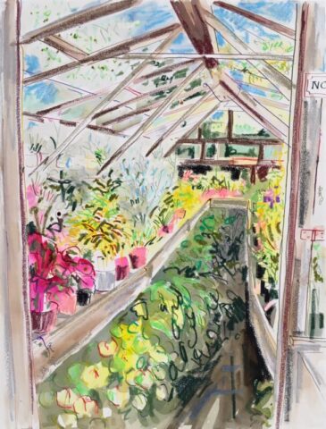 Inside old greenhouse, great dixter